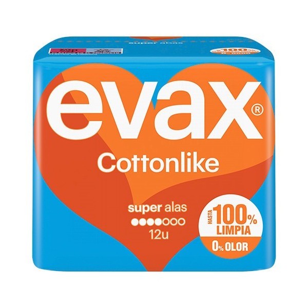 Evax Cottonlike Compresa Con Alas Super 12uds