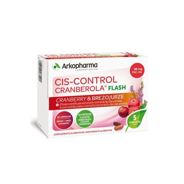 Arkopharma Cis-Control Cranberola Flash 20 Cápsulas