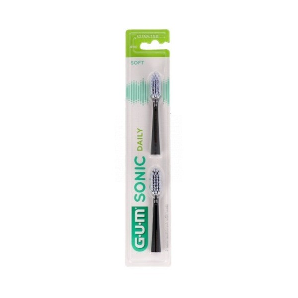 Gum 2 Recambios Cepillo Dental Activital Sonic Color Negro