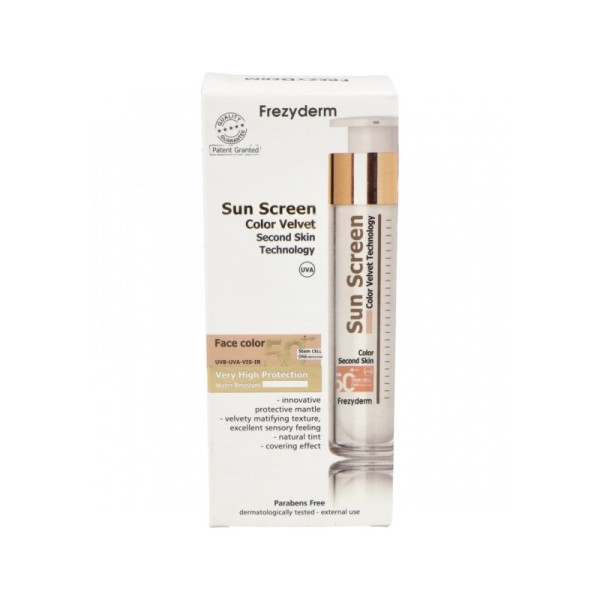 Frezyderm Sun Screen Velvet Face SPF-50+ Color 50ml