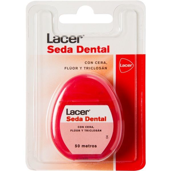 Lacer Seda Dental Cera, Flúor y Triclosan 50m