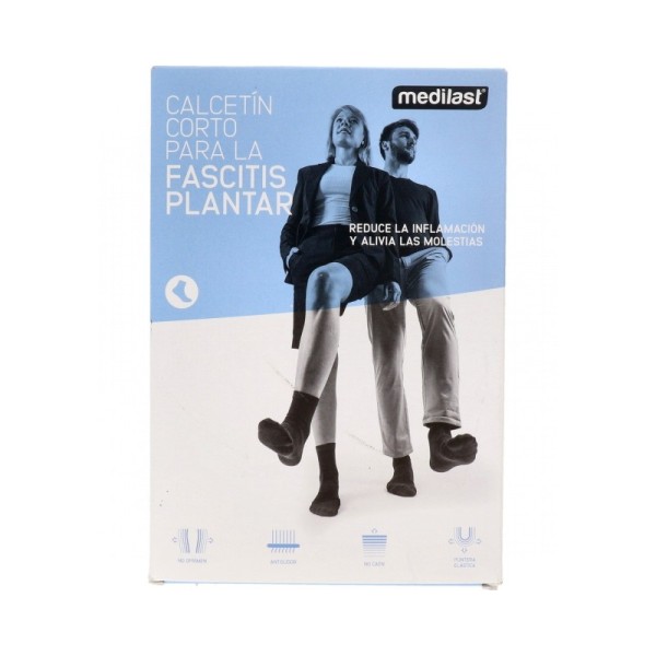 Medilast Calcetínes Cortos Compresión Preventiva Fascitis Plantar Talla M Color Negro