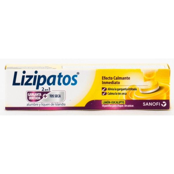 Lizipatos Tos Seca Limón Eucalipto 18 Pastillas