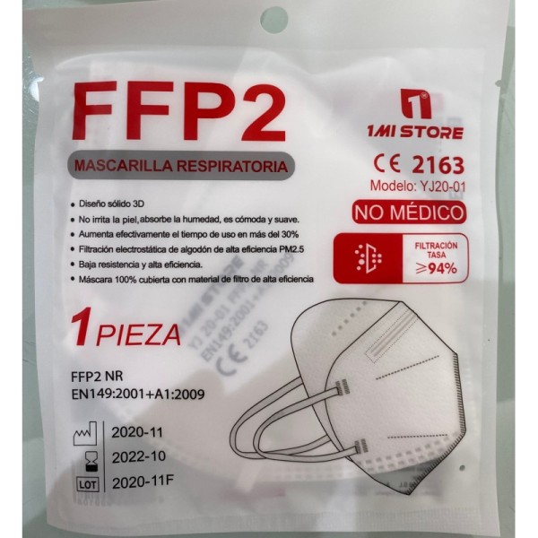 1Mi Store Mascarilla Respiratoria Blanca FFP2 1ud