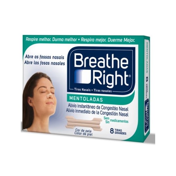 Breathe Richt Tiras Nasales Mentoladas Grandes 8uds