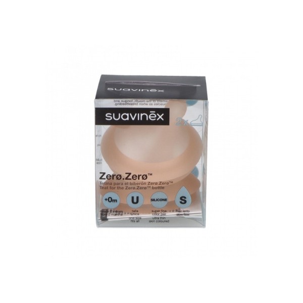 Suavinex Tetina Silicona Ultra Suave Biberón Anticólico Zero Zero Flujo Lento S