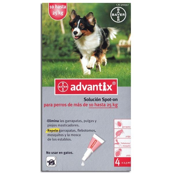 Bayer Advantix Perros 10 Kg Hasta 25 Kg