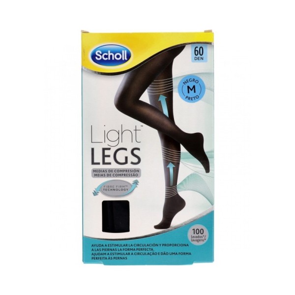 Scholl Light Legs Medias Cintura Compresión Ligera 60 DEN Talla M Color Negro