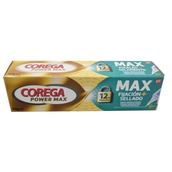 Corega Max Fijación + Sellado Sabor Menta 40g